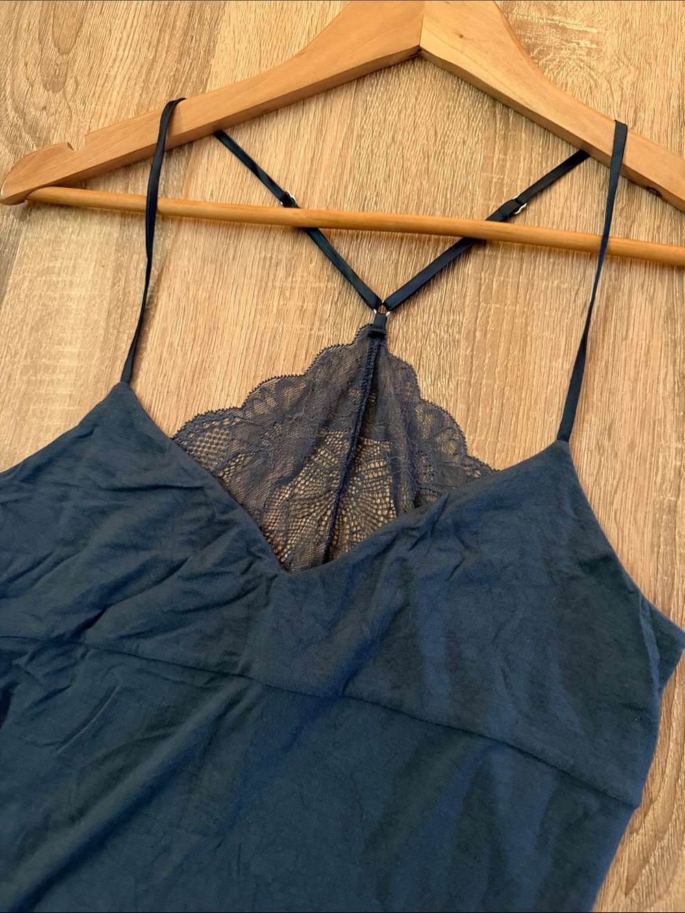 Victoria's Secret EUC Dark Blue Lace-Back Modal Slip Chemise Size S #004 - Picture 7 of 12